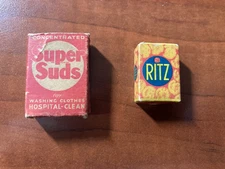 Vintage Dollhouse Super Suds and Ritz Crackers Boxes