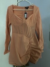 PrettyLittleThing Long Sleeve Shape Wear Corset Dress For Going Out US Size 8