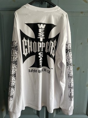West Coast Choppers Shirt Langarm Weiß Long Beach CA Größe XXL