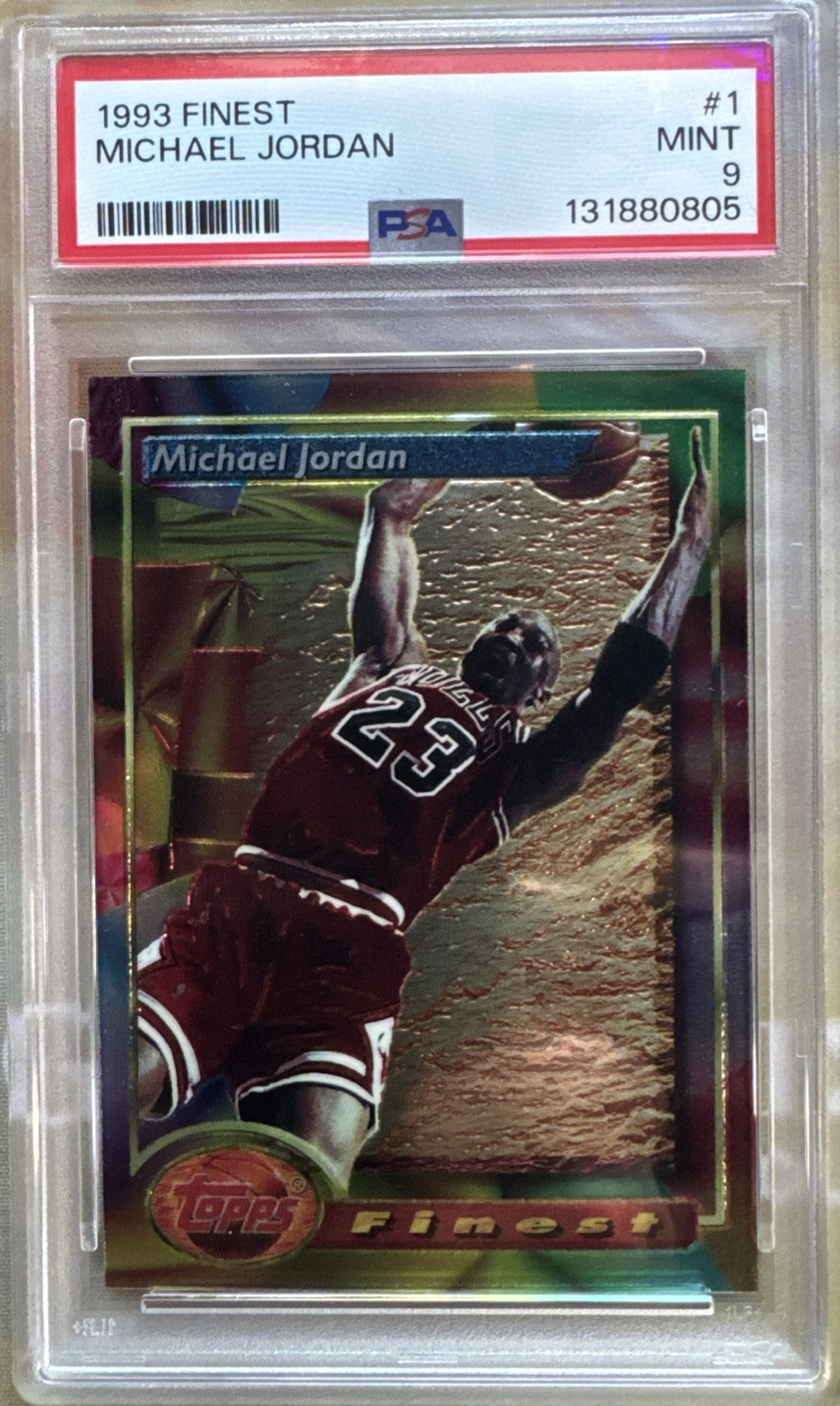 1993 Topps Finest- Michael Jordan #1-PSA 9-Mint Clean Brand New Slab!