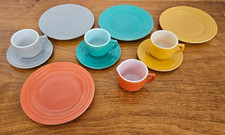 VTG Milk Glass Moderntone Little Hostess Child  s Tea Set Hazel Atlas 11 pieces