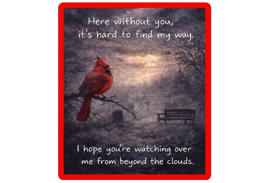 Кардиналы Inspirational Red Cardinal Watching Over
