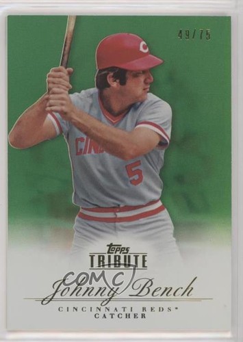 2012 Topps Tribute Green /75 Johnny Bench #5 HOF