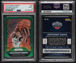 2015-16 Panini Prizm Green Prizm Anthony Davis #55 PSA 9 MINT