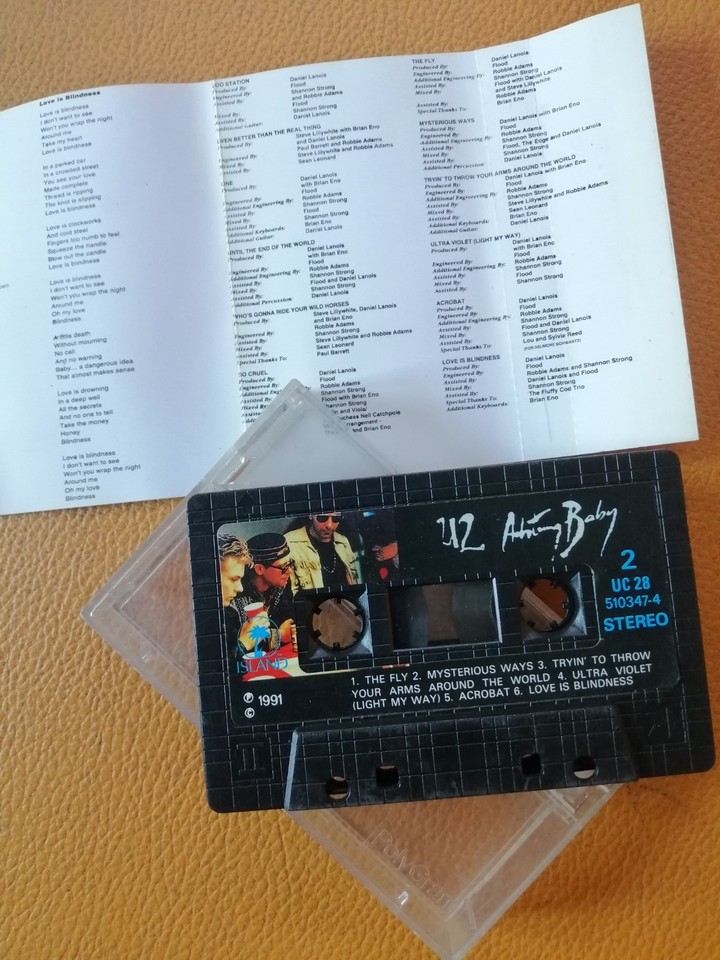 U2 [ Achtung Baby ] ORIGINAL PICTURE CASSETTE THAILAND 1ST BLACK ...