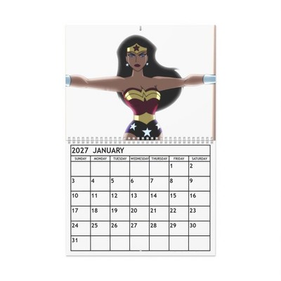 Wonder Woman 2027 Wall Calendar - Home Decor, Cartoon Fan Gifts, Monthly