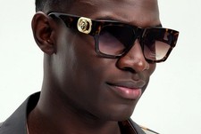 Mens Womens Lion Emblem Thick Horn Rim Luxury Fashion Sunglasses Street Wear New