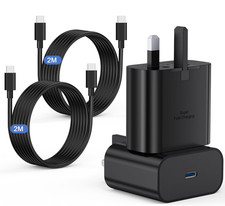Samsung Fast Charger 2Pack, Samsung USB C Charging Plug UK and 2M Cable USBC to