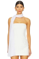 Casa Clara Tahlia Chiffon Scarf in White One Size New Womens Wrap Shawl