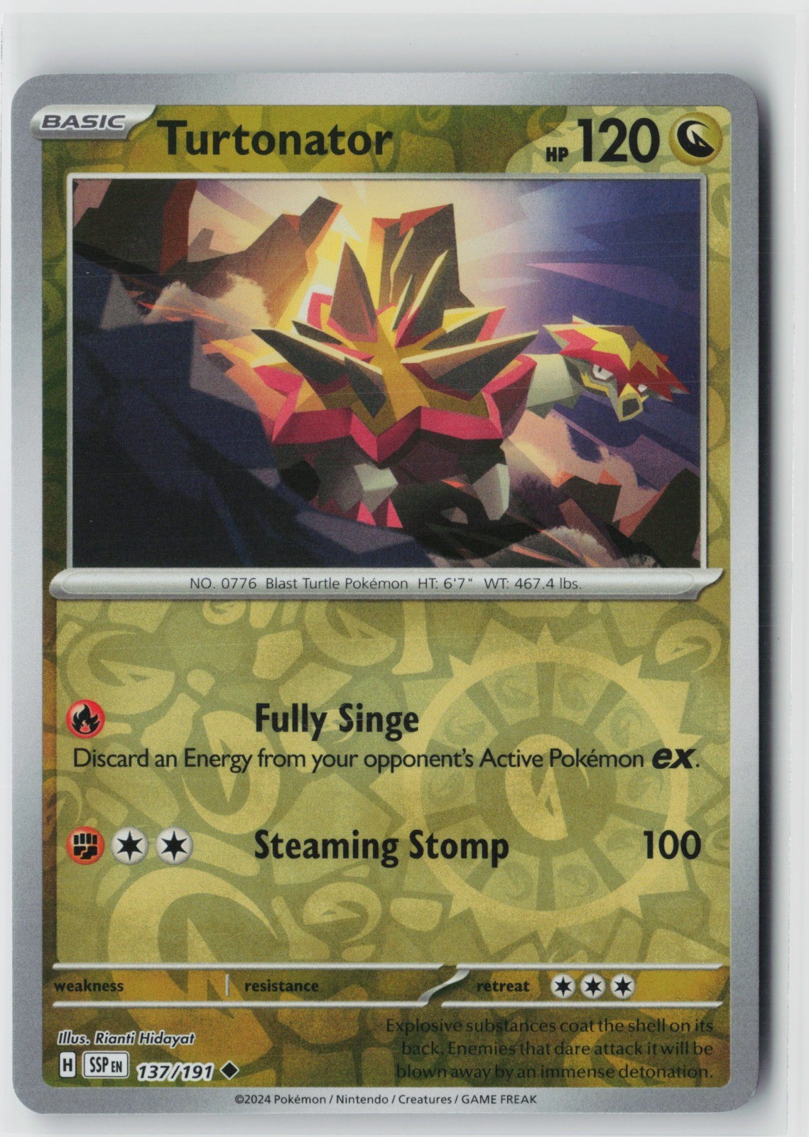 Turtonator 137/191 Reverse Holo Uncommon SV08: Surging Sparks NM