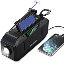 Weather Radio with AM/FM/NOAA,Bluetooth,Hand Crank Emergency black