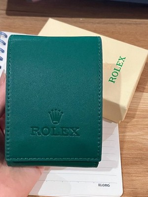 Rolex Green Leather Watch Pouch Premium Travel Case Service Center New In Box