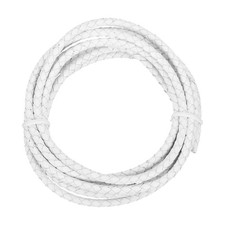 Braided Leather Cord, 4mmx2m Round Faux Leather Bolo String, White