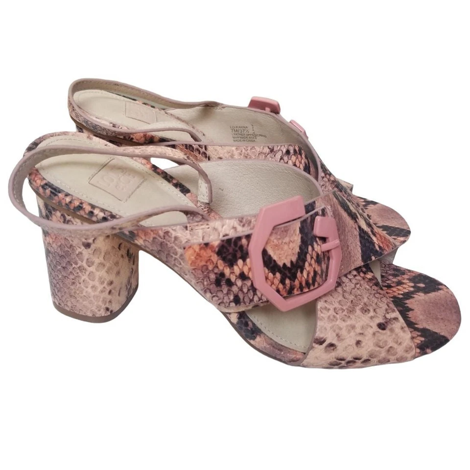 Louise Et Cie Shoes Slingback Sandals Heeled Sandals Leather Sandals 7M Pink - Image 2 of 4