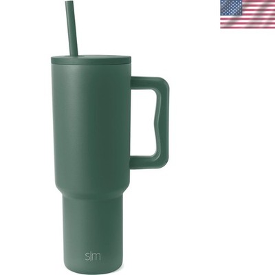 Elegant 40 oz Insulated Stainless Steel Trek Tumbler with Straw Lid - Forest