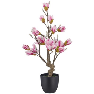 Kunstpflanze Magnolie, Farbe rosa, inkl.Kunststoff-Topf, Höhe ca. 65 cm