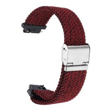 16mm Nylon Braided Watch Bands with Stainless Steel Buckle, Dark Red