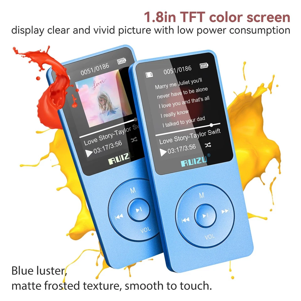 64GB MP3 Player with Bluetooth 5.3, Weight 0.055 lbs, Portable Music Player f... - Image 3 of 4