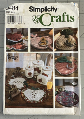 Simplicity 9484 Crafts Sewing Pattern Fruit Theme Place Mats Napkins Coasters ++
