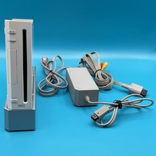 Nintendo Wii Console RVL-001 Bundle w/ Power Adapter  AV Cables Tested 