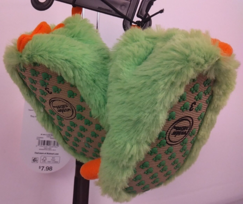 Wonder Nation Infants Green Dinosaur Claw Slippers Size 3 - New. (B22) - Picture 2 of 13