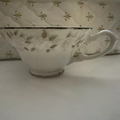 Sheffield Fine China Set Of 12 Classic 501 Japan Footed Tea Cups Pink Roses