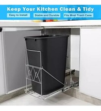 Pull Out Trash Can Under Cabinet Kitchen Adjustable Sliding Waste Bin Frametrash
