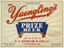 Yuengling's Prize Beer Label 9" x 12" Metal Sign