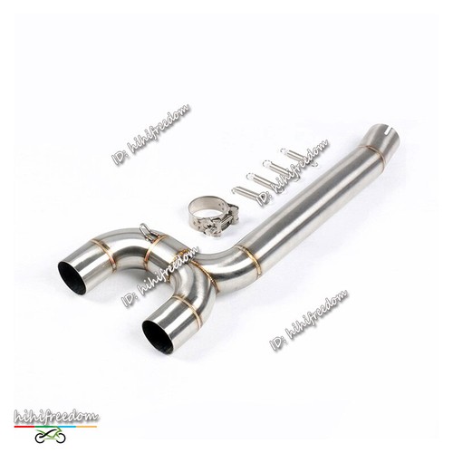 51mm Exhaust Middle Link Connect Pipe Slip On For Yamaha FZ6 FZ6N FZ6S 2004-2011 - Picture 2 of 11