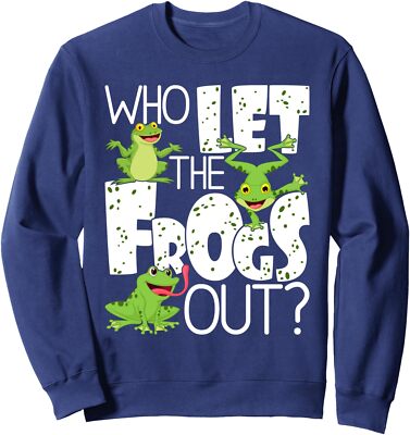 Who Let The Frogs Out - Funny Amphibian Lover Frog Unisex Crewneck Sweatshirt