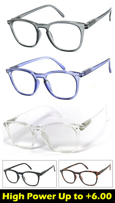 Unisex Retro Square Keyhole Full Lens Reading Glasses Spring Temples +1.00~+6.00