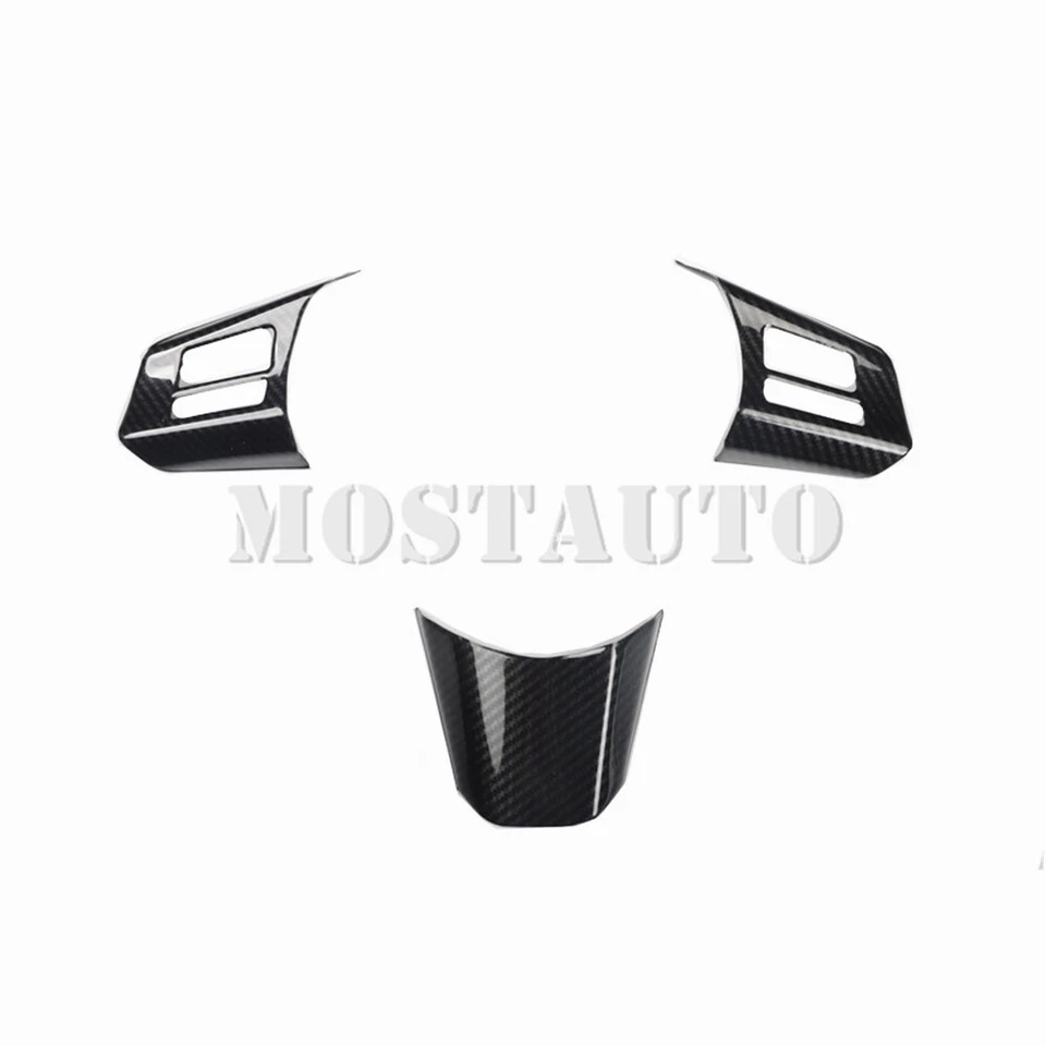 For Subaru Outback Legacy ABS Carbon Steering Wheel Button Frame Trim 2010-2012 - image 3 of 4