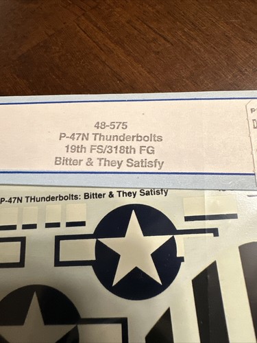 Superscale Decals 48575 1/48 Scale P-47N Thunderbolt Bitter & They Satisfy - Picture 2 of 4