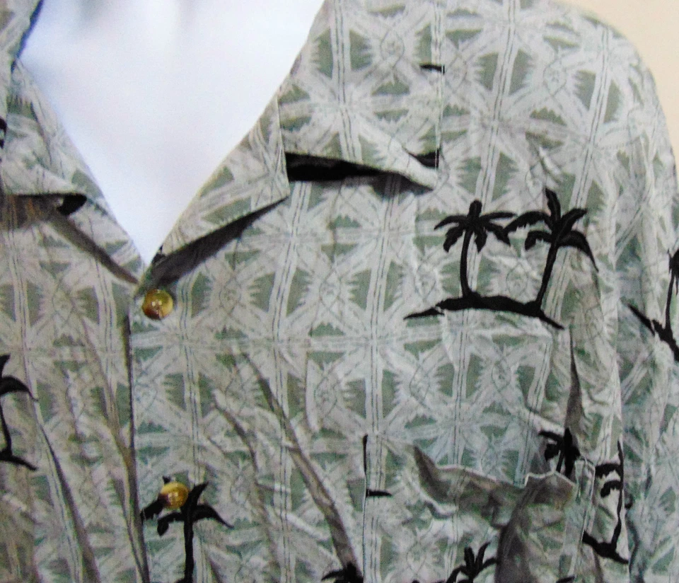Camisa hawaiana Island azul floral para hombre 4 XL Foto 2 de 3