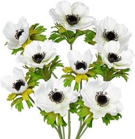 Kunstblumen Anemonen Set 55Cm Dekoblumen WeißE FrüHlingsblumen
