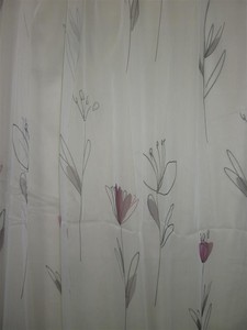 Stores Gardine Stoff Vorhang Blume Weiss Grau Beere Transparent