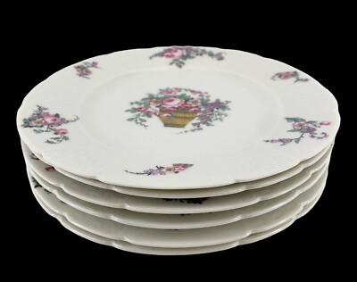 6 ANTIQ Charles CF Field Haviland Limoges GDA SALAD Plate Floral