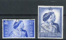 Great Britain GB KGVI 1948 RSW Royal Silver Wedding set SG493/4 fine used