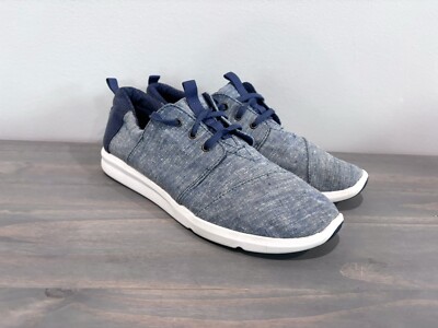 Toms Womens Blue Canvas Low Top Lace Up Casual Del Rey