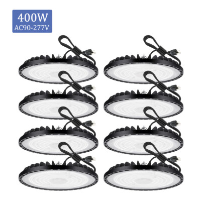 8 Pcs UFO Led High Bay Light 400W Industrial Commercial Warehouse Gym Shop Light