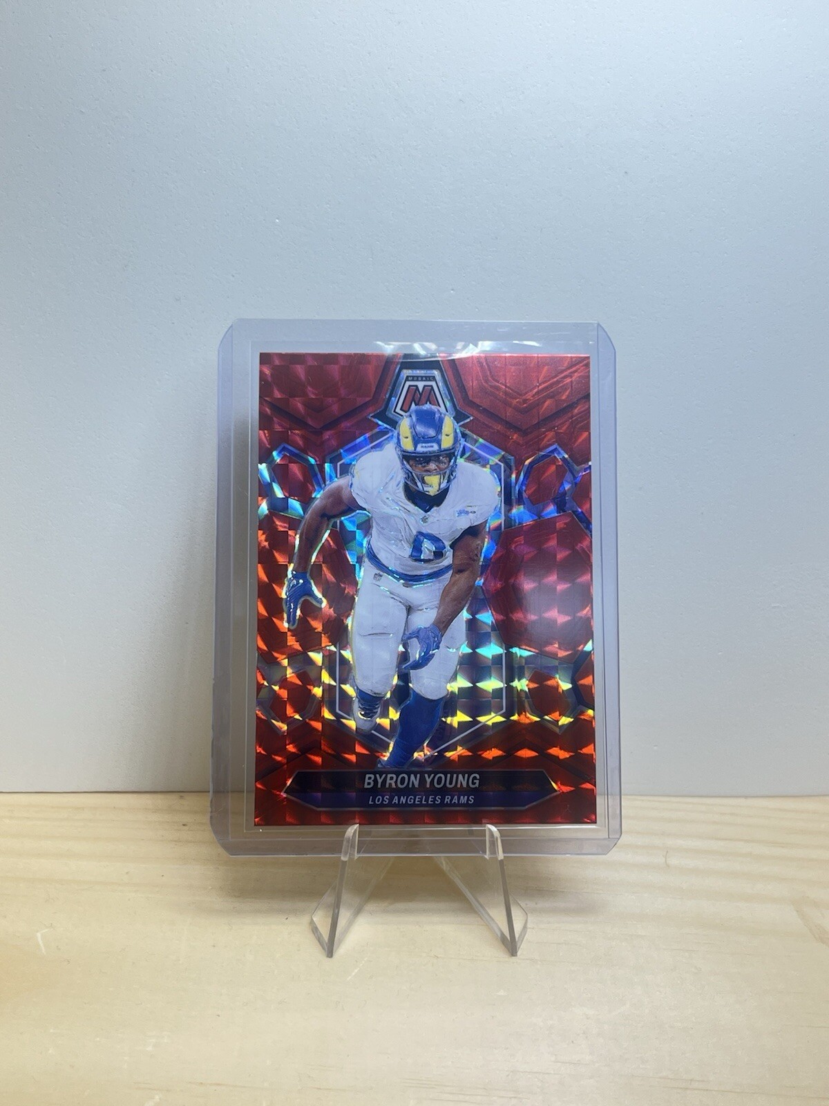 2024 Panini Mosaic - Red Mosaic Prizm #133 Byron Young
