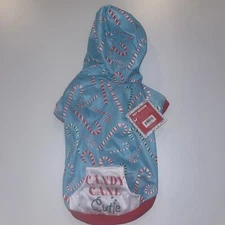 Dog Christmas Hoodie Sweater candy cane cutie size medium 