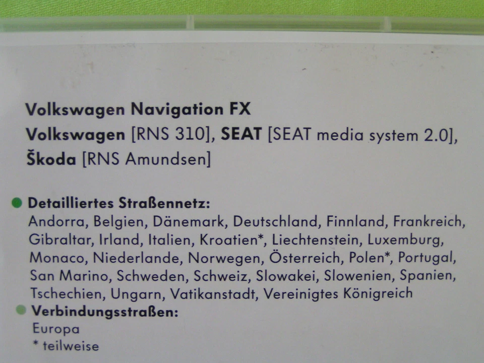 SD CARD NAVIGATION FX EUROPA 2018 V10 VW RNS 310 PASSAT GOLF CADDY TIGUAN TOURAN - Bild 3 von 4