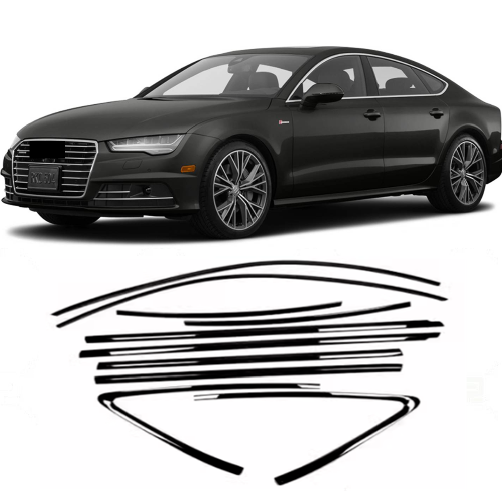 Chrome Black For AUDI A7 S7 2012-14 15 2018 Steel Window Trim