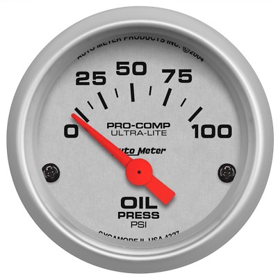 AutoMeter 4327 Ultra-Lite Oil pressure Gauge 2-1/16 in., Electrical