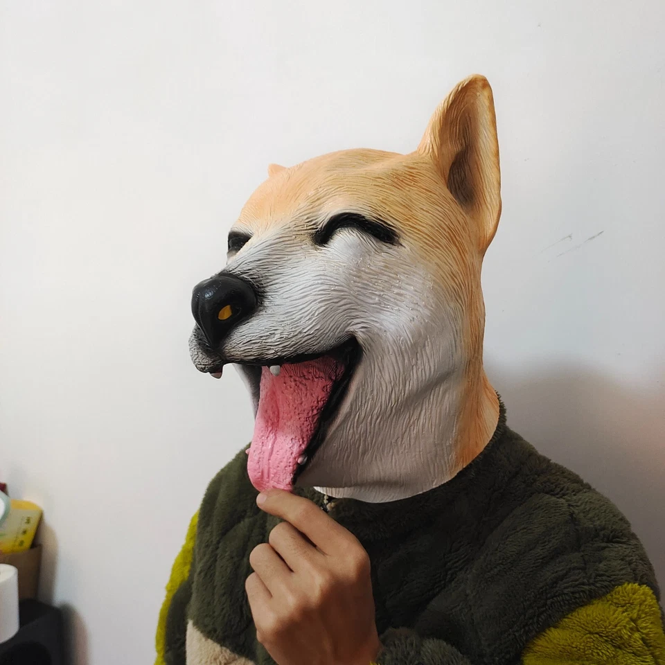 Funny Meme Akita dog doge Mask Cute Animal Cosplay Costume Props For Adult Kids - Image 2 of 4