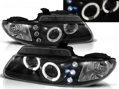 Headlights for Chrysler Voyager 1996-1999 2000 2001 VR-1226 Angel Eyes Black