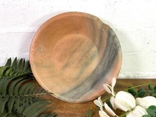 Piatto ciotola pietra marmo intagliato a mano indiano vintage da recupero