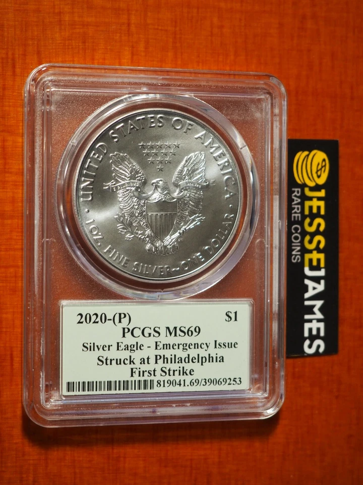 2020 (P) SILVER EAGLE PCGS MS69 CLEVELAND STRUCK AT PHILADELPHIA FIRST STRIKE - Image 2 of 2
