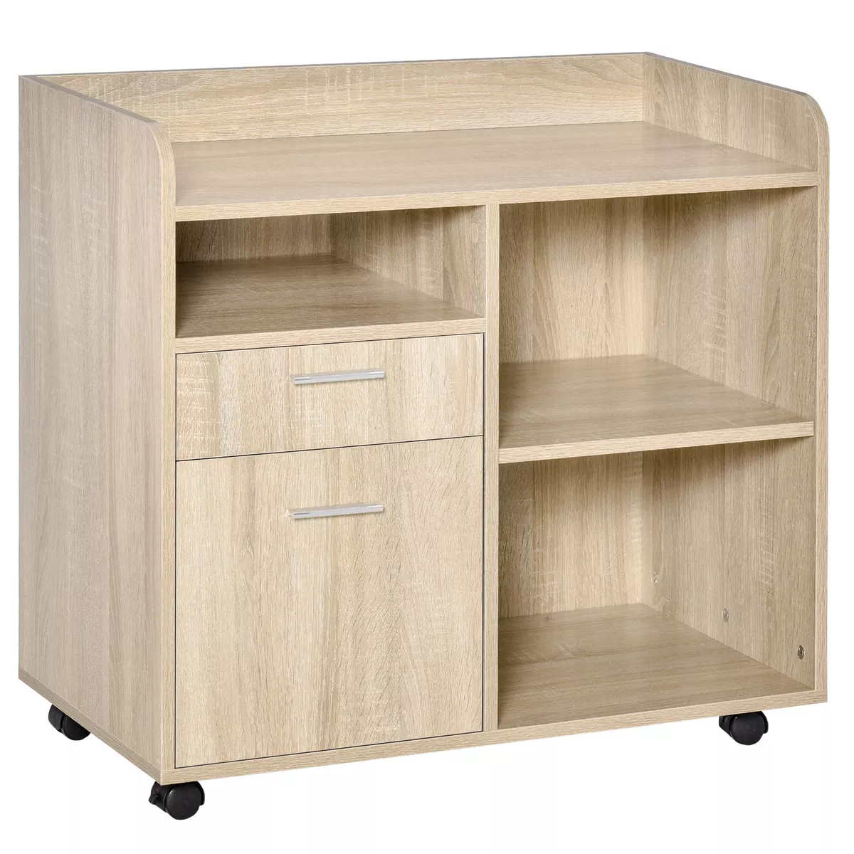 Printer desk outlet with storage